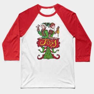 Joyous Holiday Elves Baseball T-Shirt